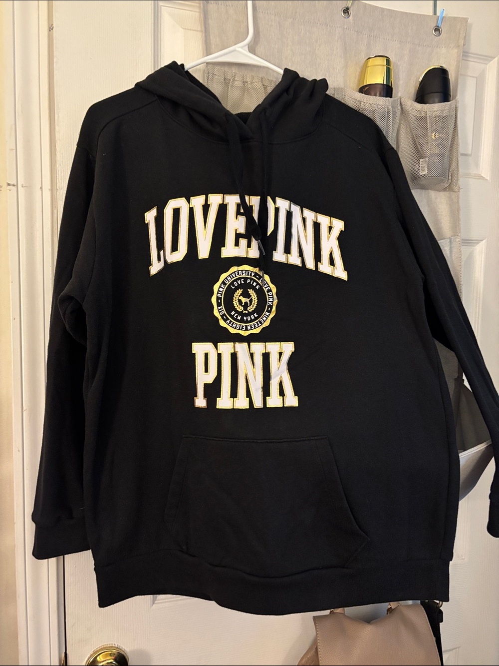 PINK Black Hoodie Size Medium